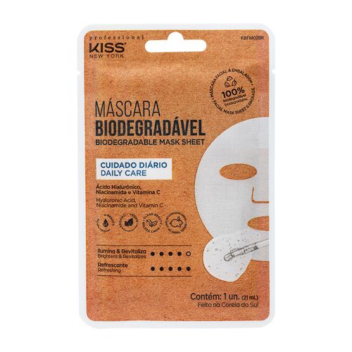 Máscara Facial Biodegradável Cuidado Diário - Kiss New York