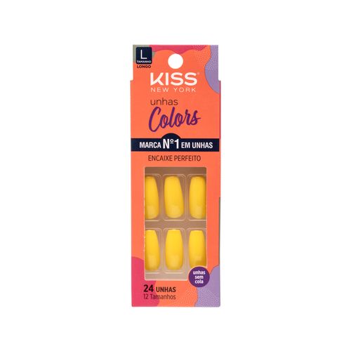 Unha Postiça Colors Amarelo Canário - Kiss New York
