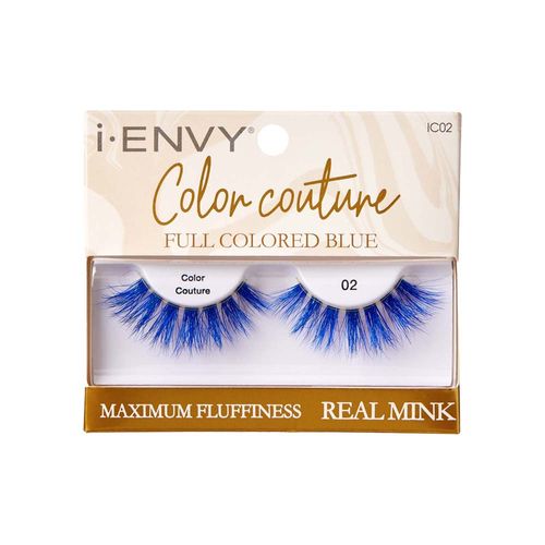 Cílios Postiços i-ENVY Color Couture Real Mink Full Colored Blue - Kiss New York