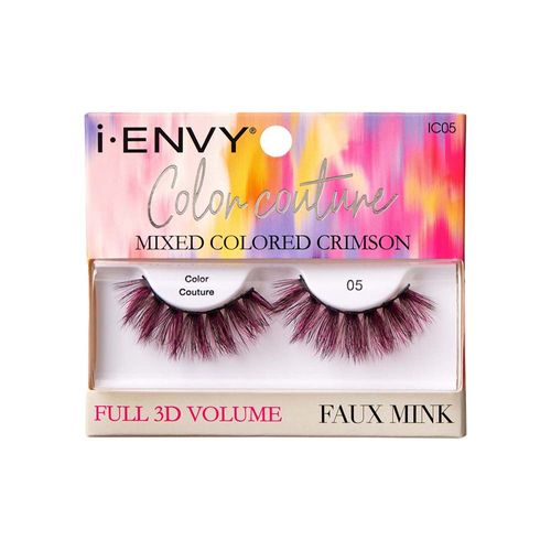 Cílios Postiços i-ENVY Color Couture Faux Mink Mixed Colored Crimson - Kiss New York