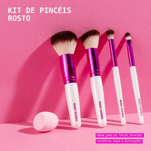 Kit de Pincéis Rosto - Ruby Kisses