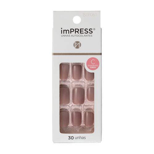 Unha Postiça Autocolante imPress curta Summer Nude - Kiss New York