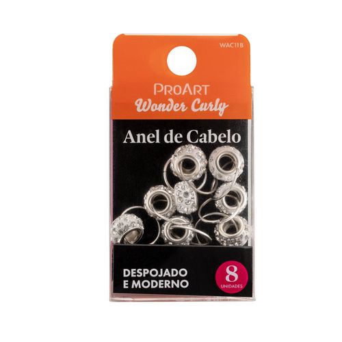 Anel de Cabelo Silver Pearl 8 Unidades - ProArt