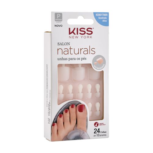 Unha Postiça Salon Naturals para Pés - Kiss New York