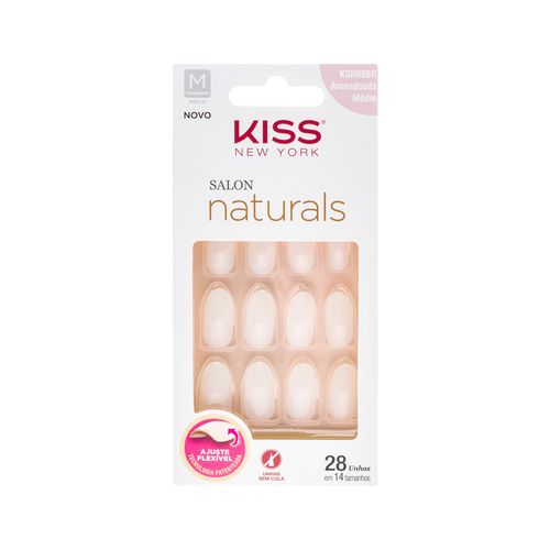 Unha Postiça Salon Naturals Amendoada Médio - Kiss New York