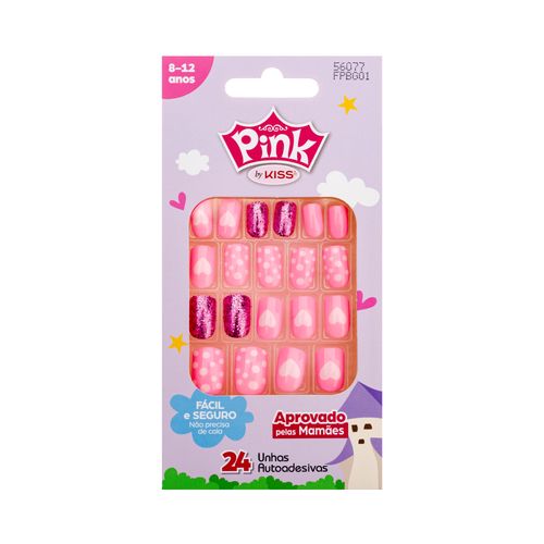 Unha Postiça Infantil Pink Color Change - Kiss New York