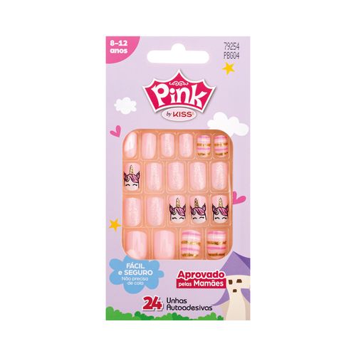 Unha Postiça Infantil Pink Unicorn - Kiss New York
