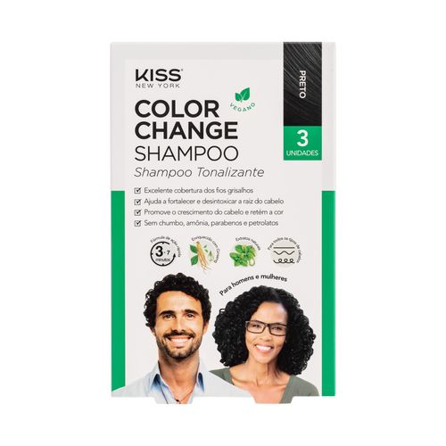 Shampoo Tonalizante Color Change Shampoo Preto - Kiss New York
