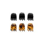 PDC05B-1-Kit-Piranhas-de-Cabelo-6-uni-Medio-Sortido-Preto-e-Marrom-ProArt
