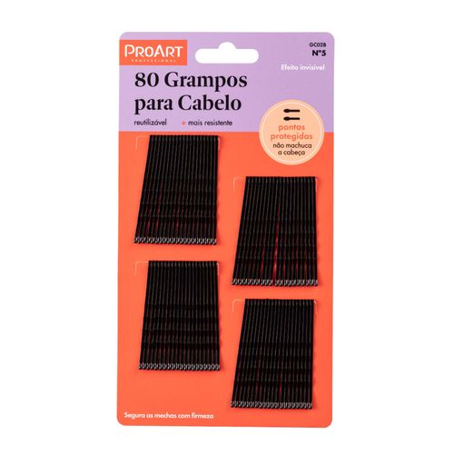 Grampo de Cabelo Preto N5 80 unidades - ProArt