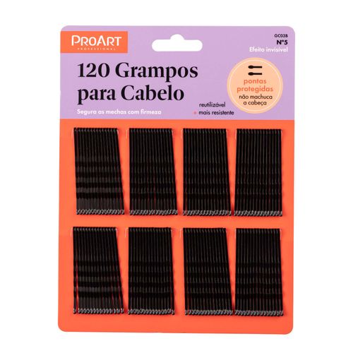 Grampo de Cabelo Preto N5 120 unidades - ProArt